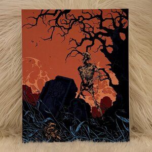 ART print RARE Skeleton Zombie 8"x10"
